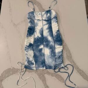 Princess Polly Blue and White Tie-Dye Mini Dress
